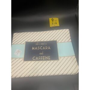 MIX No. 6 Cosmetic Bag All I Need Is MASCARA&CAFFEINE Travel Pouch Makeup Bag